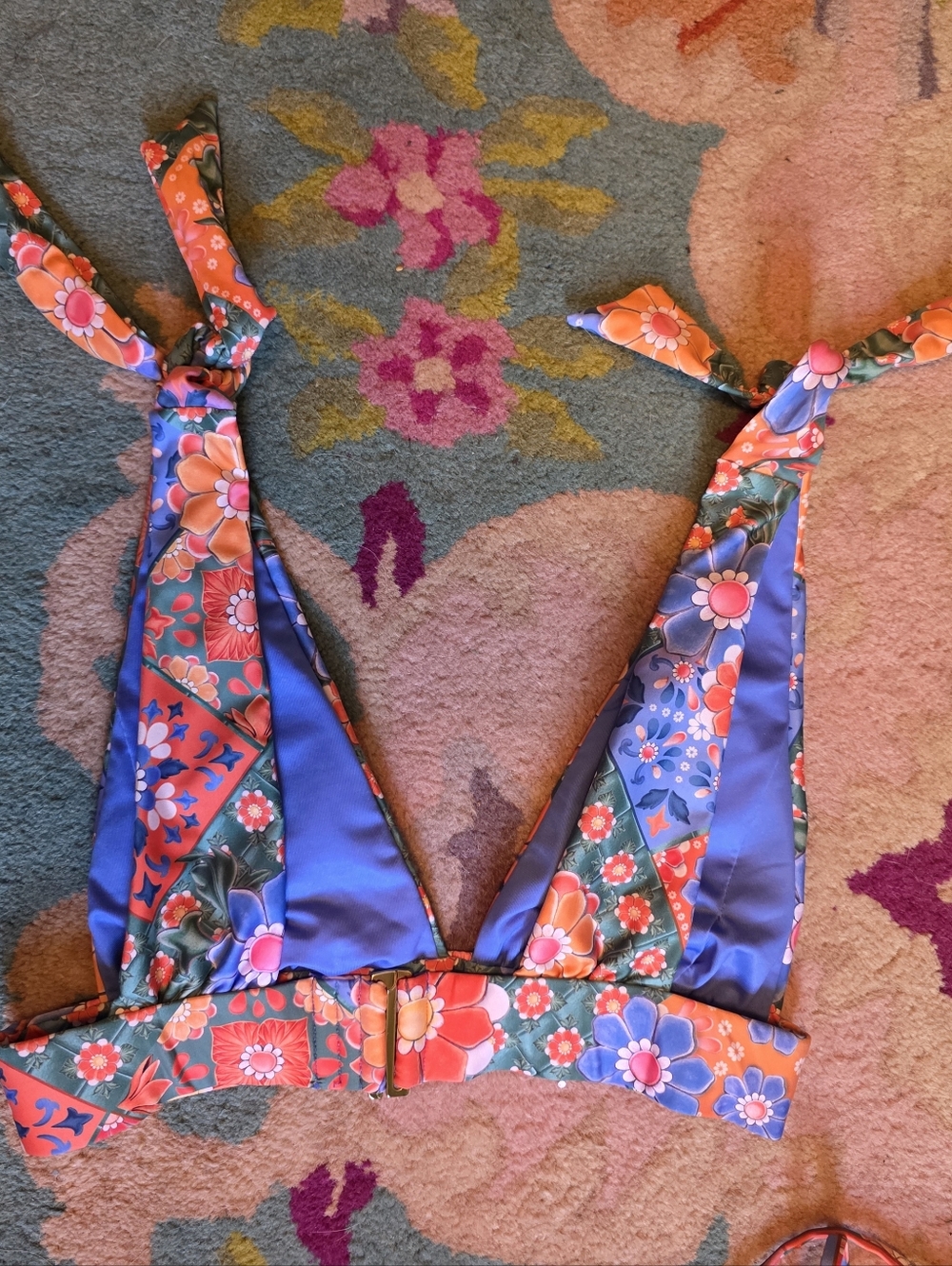 Agua Bendita Glenda Tile Shoulder Tie Bikini Top Laurie - Picture 4 of 5
